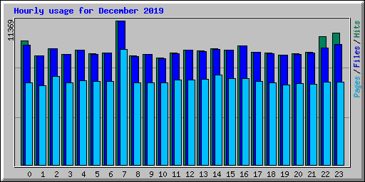 Hourly usage for December 2019