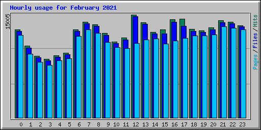 Hourly usage for February 2021